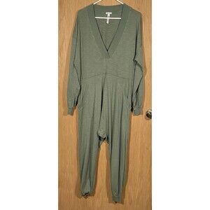 Free People Intimately Just Because One Piece V-Neck Slouchy Jumpsuit Green XS